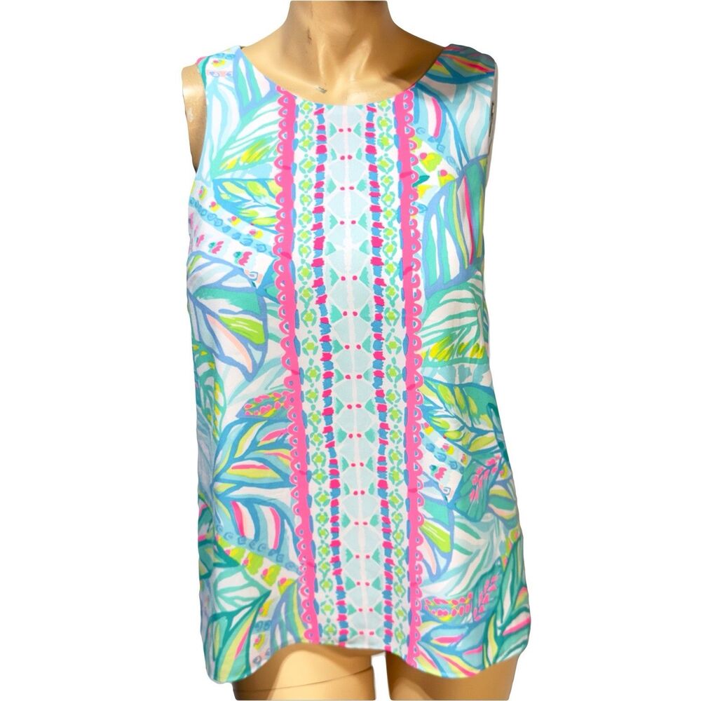 Lilly Pulitzer Lyle Tank Top Maraca My World Size M Medium Lined Sleeveless